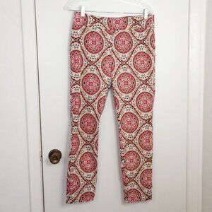 Chico's So Slimming Brigitte Offset Medallion Slim Ankle Pants
